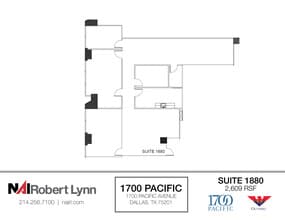 1700 Pacific Ave, Dallas, TX to rent Floor Plan- Image 1 of 2