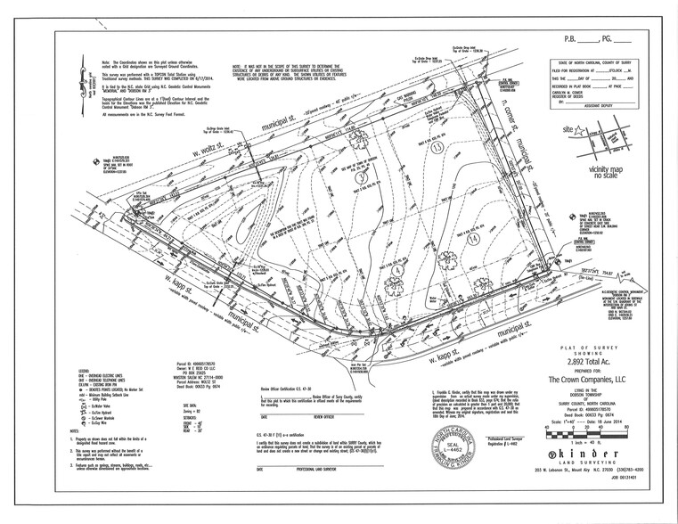 Woltz Street, Dobson, NC for rent - Plat Map - Image 2 of 5