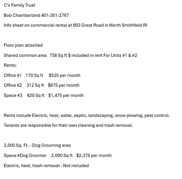 603 Great Rd, North Smithfield, RI to rent - Building Photo - Image 2 of 3