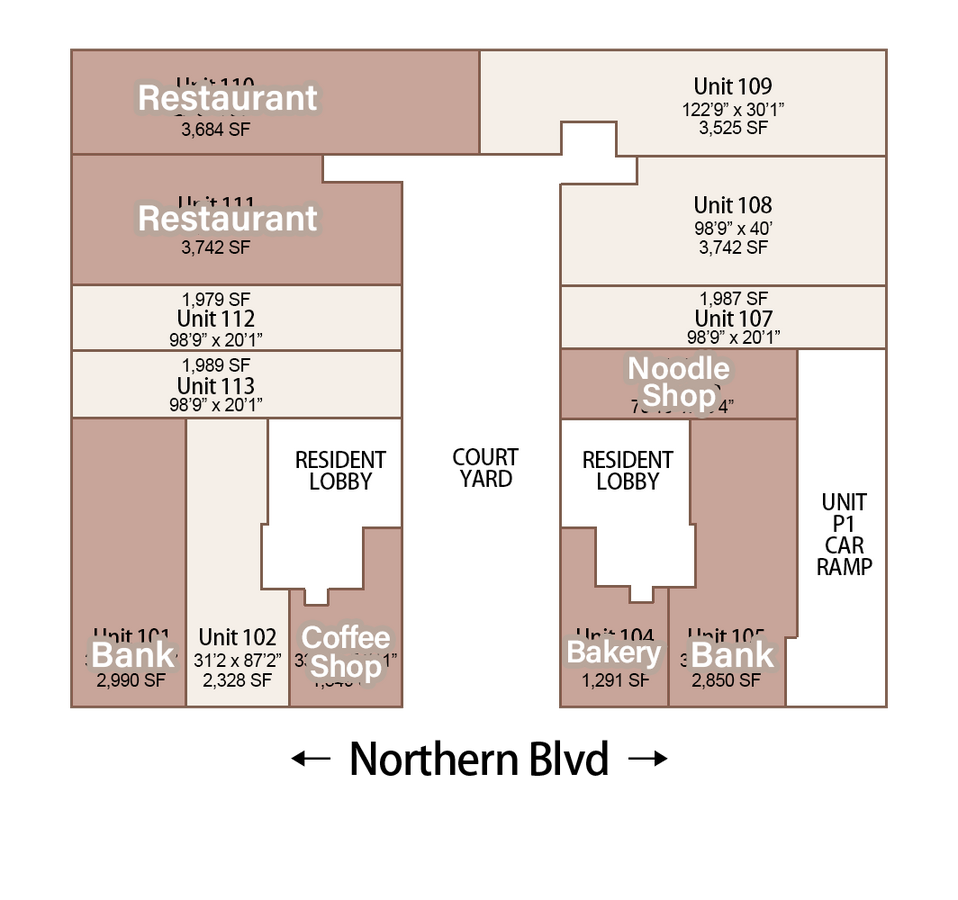 144-49 Northern Blvd, Flushing, NY 11354 - Unit 108 -  - Floor Plan - Image 1 of 1