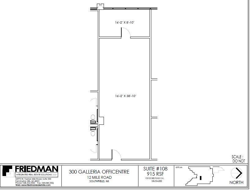 300 Galleria Officentre, Southfield, MI to rent Floor Plan- Image 1 of 3