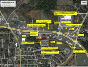 Coosa Drive, Rockmart, GA - aerial  map view