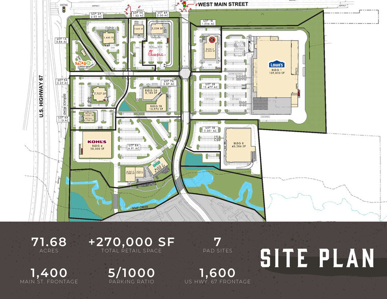 Main Street Towne Crossing - Midlothian, TX - SEC, Midlothian, TX for rent - Site Plan - Image 1 of 7