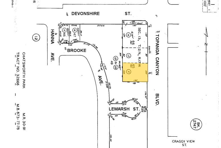 10233 Topanga Canyon Blvd, Chatsworth, CA for rent - Plat Map - Image 2 of 2