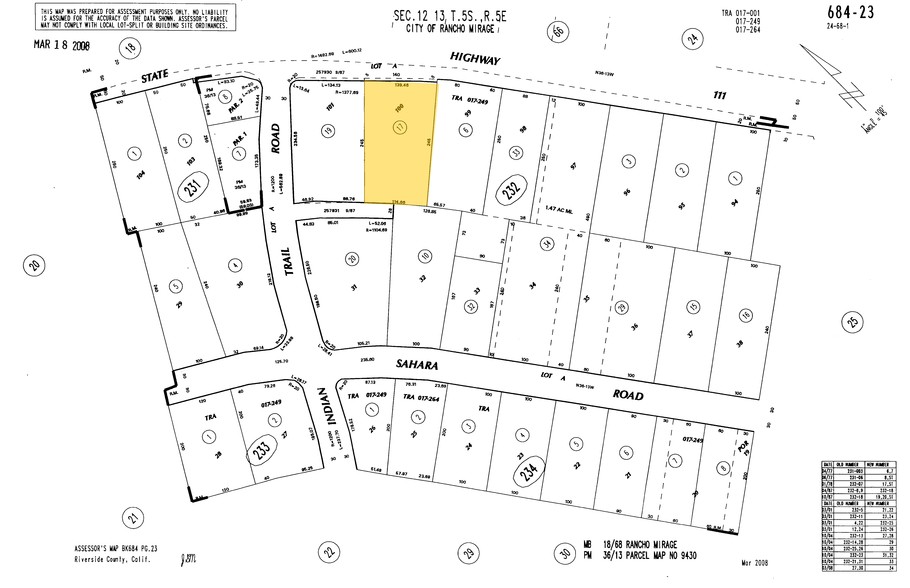 71537 Highway 111, Rancho Mirage, CA for rent - Plat Map - Image 2 of 3