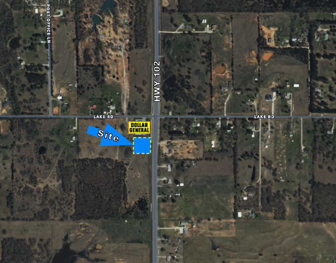 HWY 102 & Lake RD (S of SW/c) rd, Shawnee, OK for sale - Aerial - Image 1 of 1