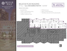 10500 NE 8th St, Bellevue, WA to rent Floor Plan- Image 1 of 2