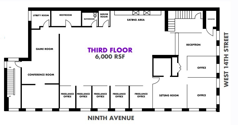 400 W 14th St, New York, NY for rent - Floor Plan - Image 2 of 3