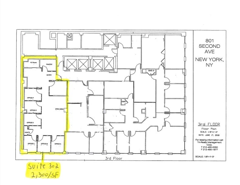 801 Second Ave, New York, NY to rent Floor Plan- Image 1 of 1