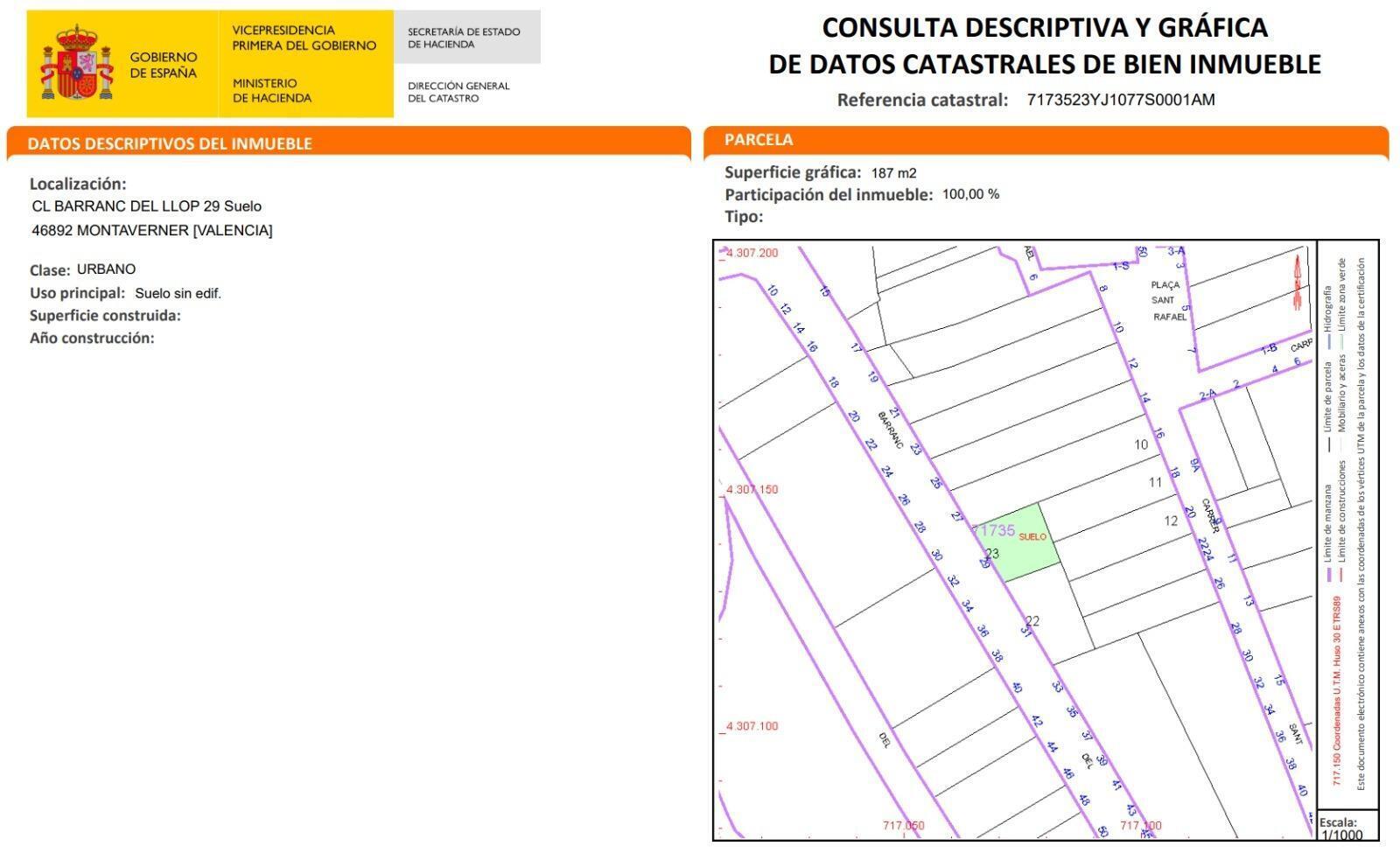 Land in Montaverner, Valencia to rent Site Plan- Image 1 of 2