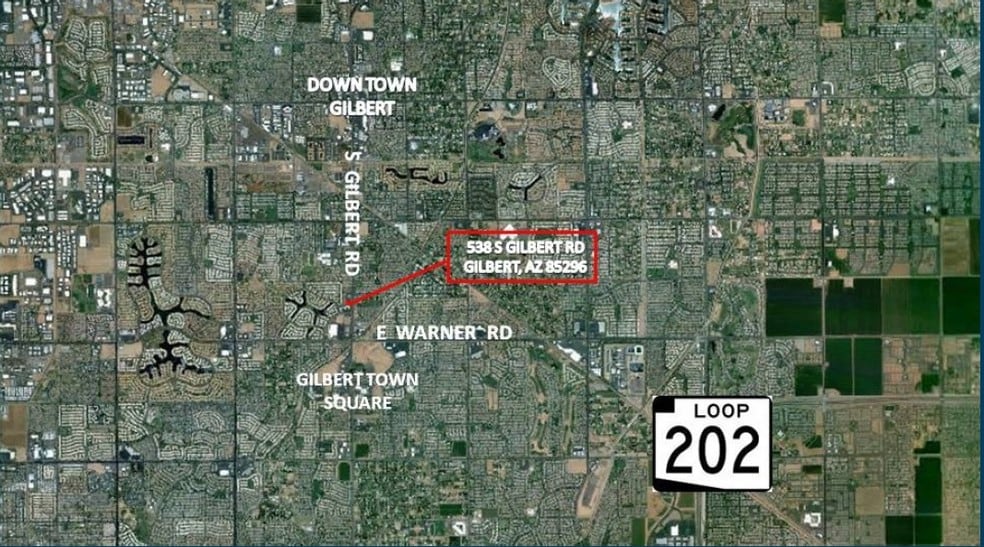 538 S Gilbert Rd, Gilbert, AZ for sale - Aerial - Image 2 of 3