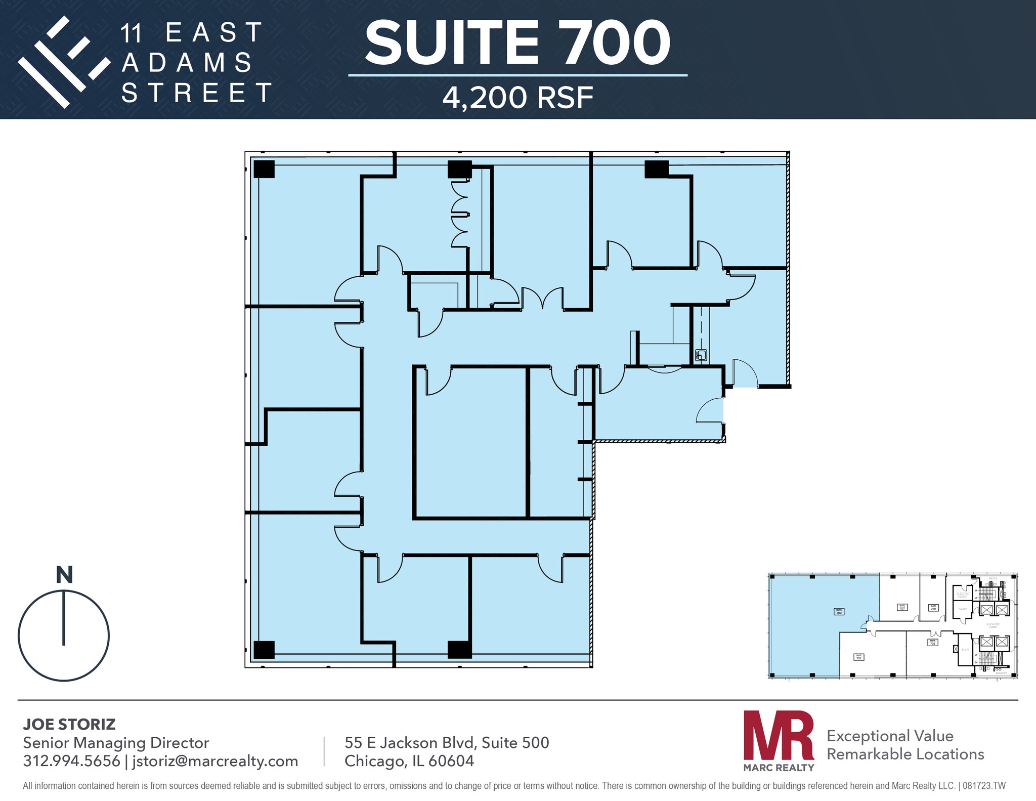 11 E Adams St, Chicago, IL to rent Floor Plan- Image 1 of 10
