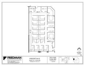 34505 W 12 Mile Rd, Farmington Hills, MI for rent Floor Plan- Image 1 of 2