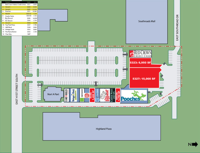 5321-5355 E 41st St S, Tulsa, OK for rent - Site Plan - Image 2 of 2