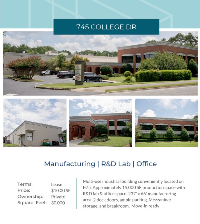 More details for 745 College Dr, Dalton, GA - Industrial to Rent