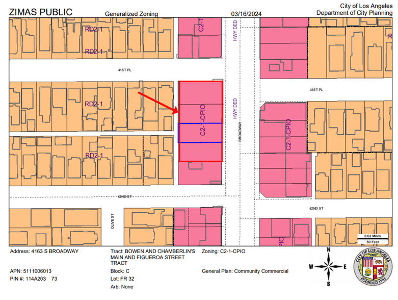 4151 S Broadway, Los Angeles, CA for sale - Plat Map - Image 3 of 4