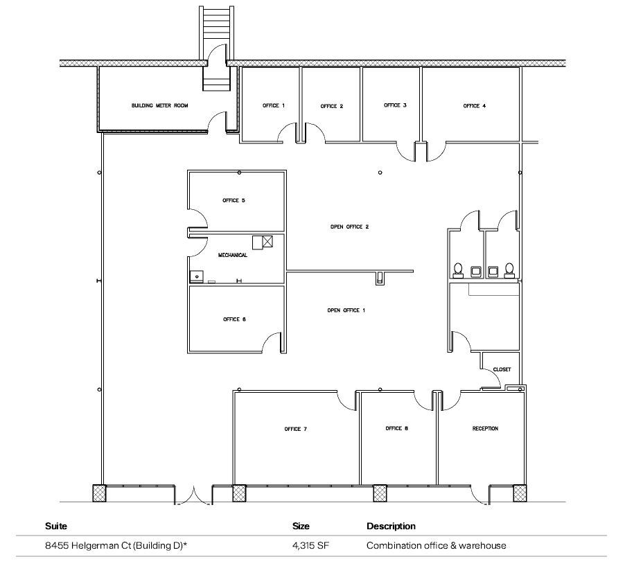 8401-8475 Helgerman Ct, Gaithersburg, MD to rent Floor Plan- Image 1 of 1