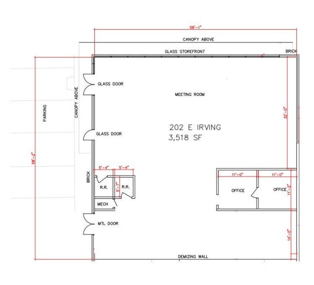 202 E Irving Blvd, Irving, TX for rent - Floor Plan - Image 2 of 2