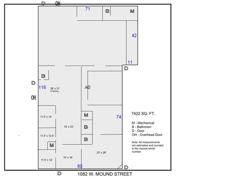 1082 W Mound St, Columbus, OH for rent - Floor Plan - Image 3 of 7