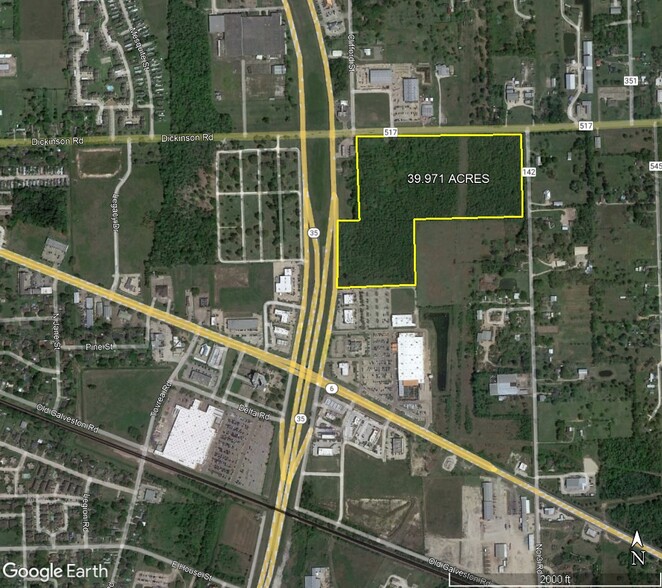 Southeast Corner of Highway 35 Bypass & F.M. 517, Alvin, TX for sale - Aerial - Image 2 of 4