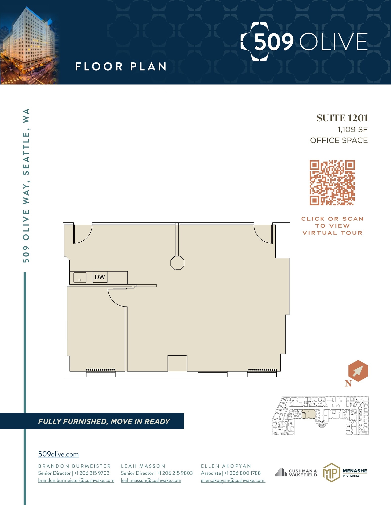 509 Olive Way, Seattle, WA to rent Floor Plan- Image 1 of 1