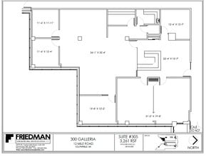 300 Galleria Officentre, Southfield, MI to rent Floor Plan- Image 1 of 2