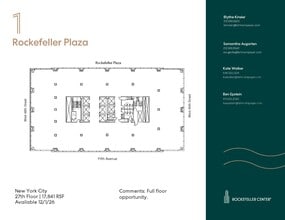 1 Rockefeller Plaza, New York, NY to rent Floor Plan- Image 1 of 1