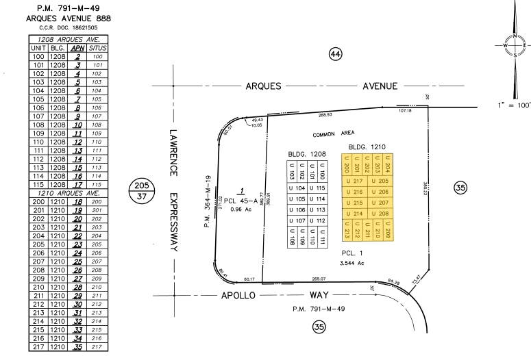 1210 E Arques Ave, Sunnyvale, CA for sale - Plat Map - Image 2 of 9