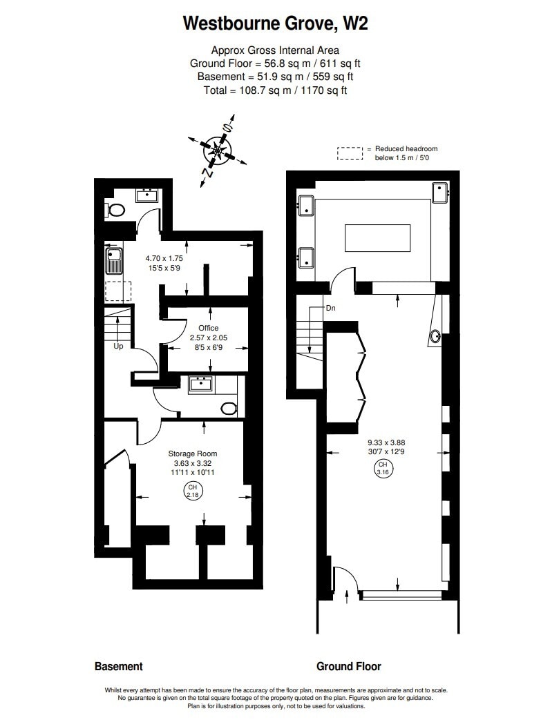181 Westbourne Grove, London to rent Floor Plan- Image 1 of 1