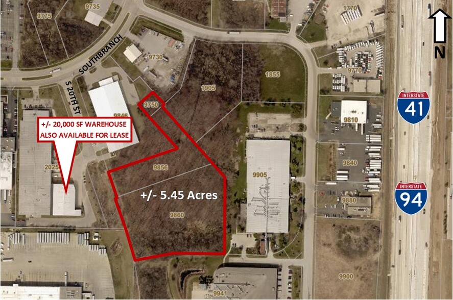 9860 20th St, Oak Creek, WI for sale - Plat Map - Image 1 of 2