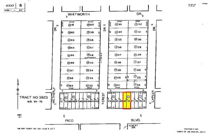 8955 W Pico Blvd, Los Angeles, CA for sale - Plat Map - Image 3 of 4