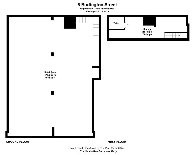 2-6 Burlington St, Chesterfield to rent - Floor Plan - Image 2 of 2