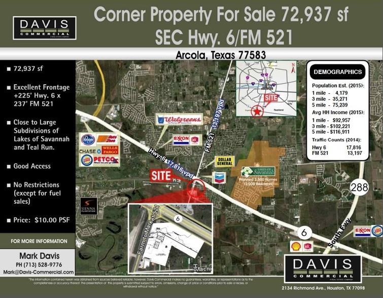 SEC Hwy6 & FM 521, Arcola, TX for sale - Building Photo - Image 1 of 1