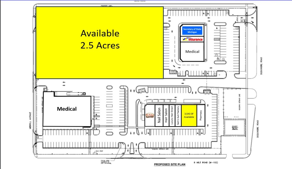 8 Mile Rd, Hazel Park, MI for rent - Site Plan - Image 1 of 2