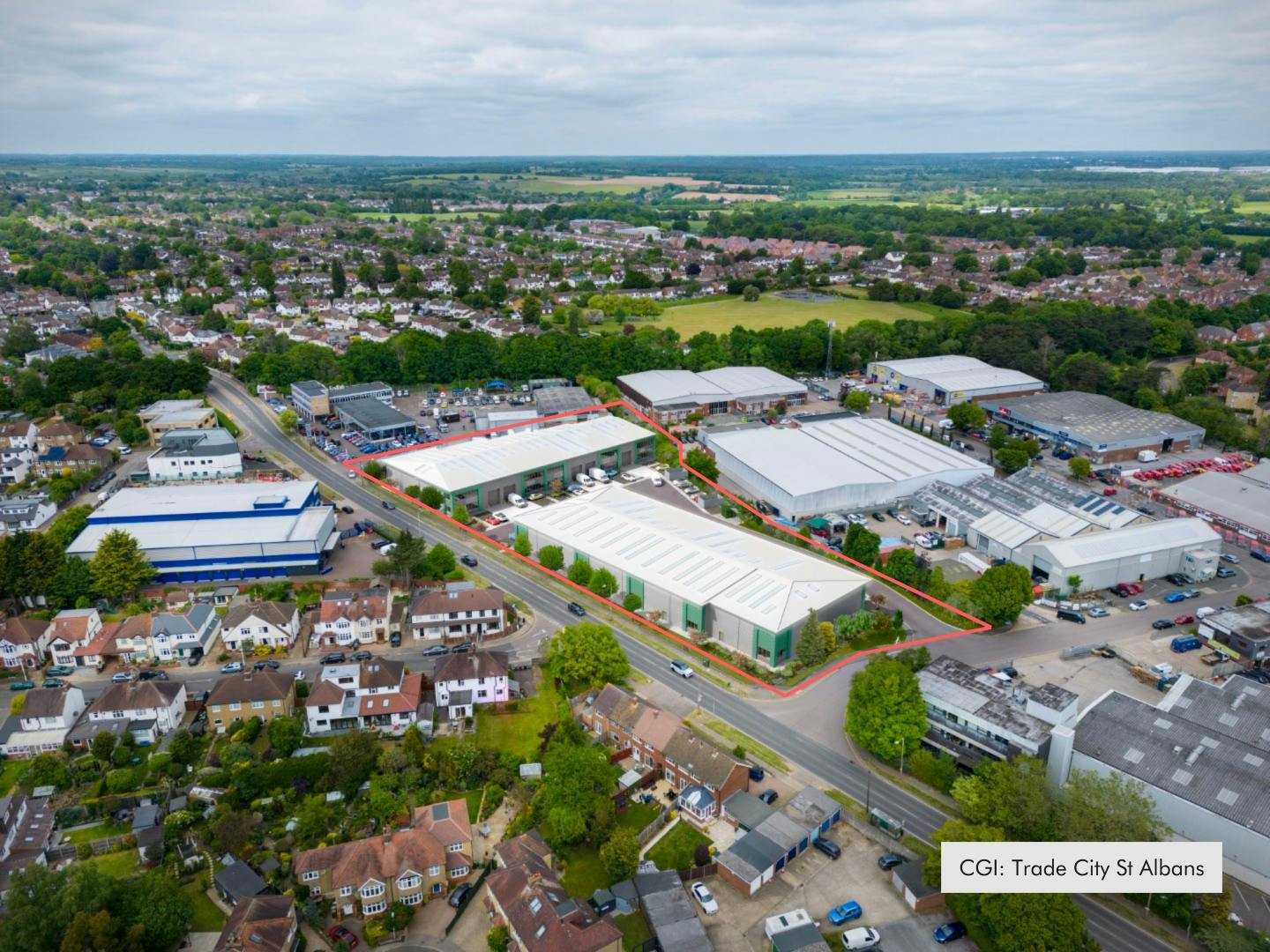 Ashley Rd, St Albans to rent Aerial- Image 1 of 4