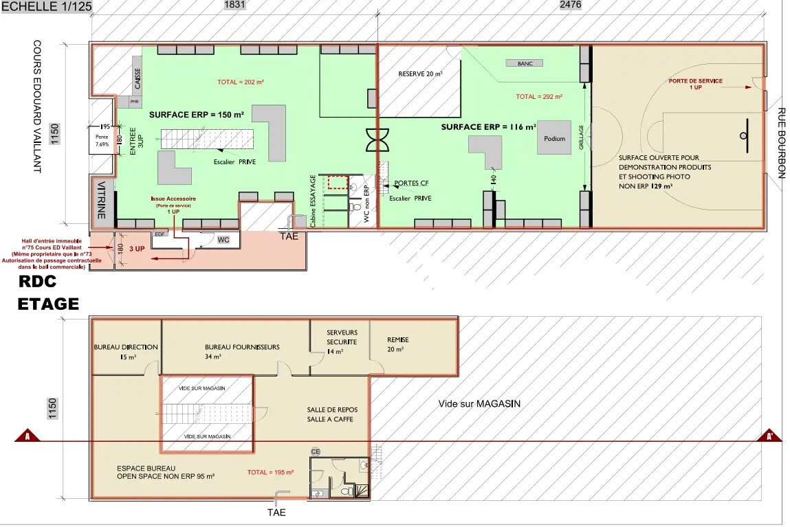 Retail in Bordeaux to rent Floor Plan- Image 1 of 2