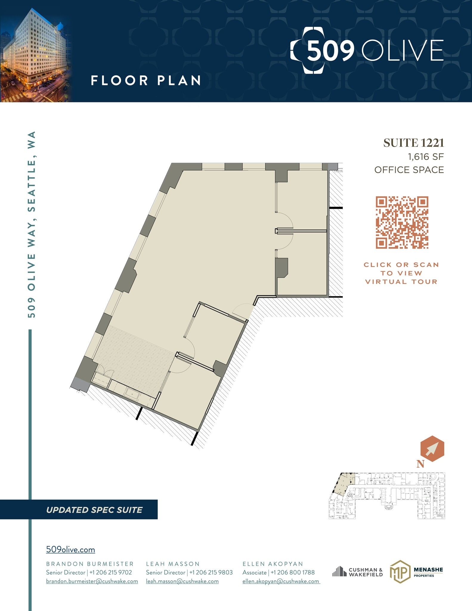 509 Olive Way, Seattle, WA to rent Floor Plan- Image 1 of 1