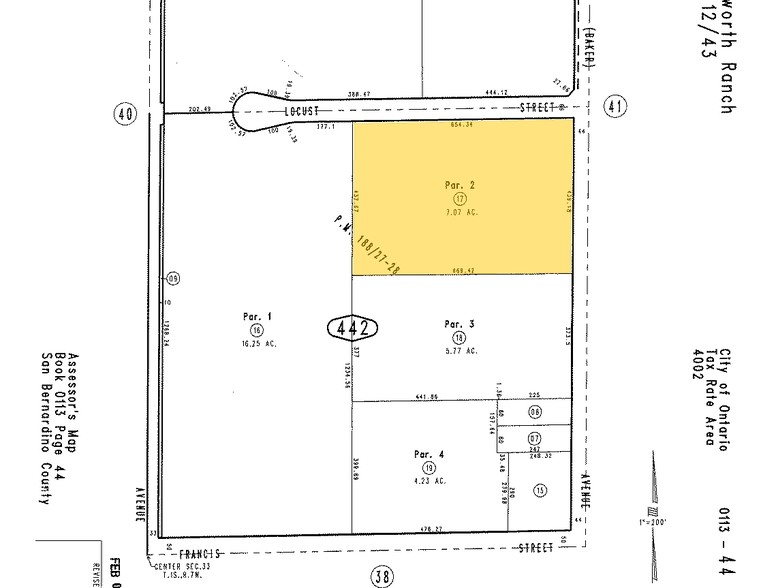 1600 S Baker Ave, Ontario, CA for rent - Plat Map - Image 2 of 9