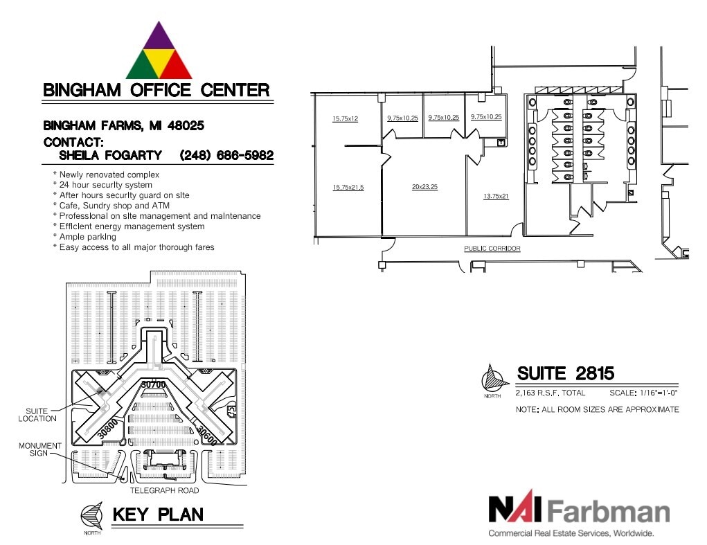 30600-30700 - 30800 Telegraph Rd, Bingham Farms, MI to rent Floor Plan- Image 1 of 2