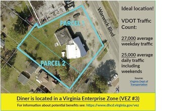 9955 Warwick Blvd, Newport News, VA - aerial  map view