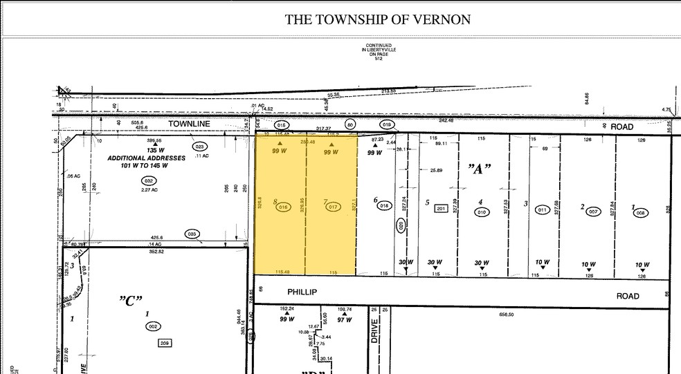 99 E Townline Rd, Vernon Hills, IL for rent - Plat Map - Image 2 of 2