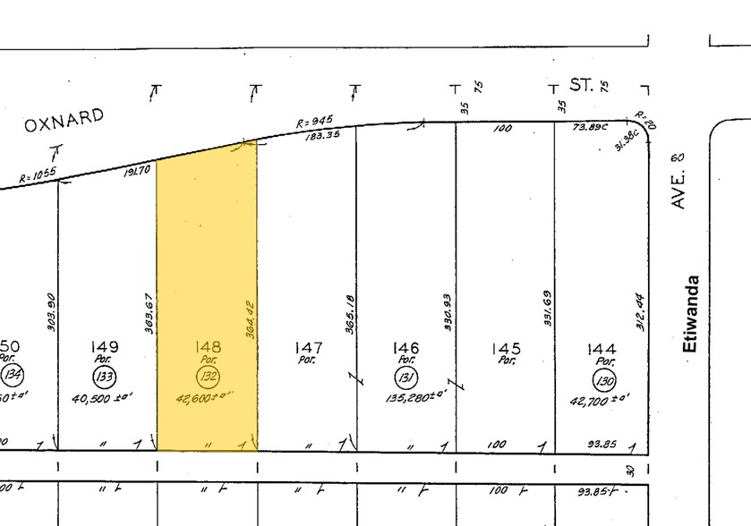 18344 Oxnard St, Tarzana, CA for rent - Plat Map - Image 2 of 7