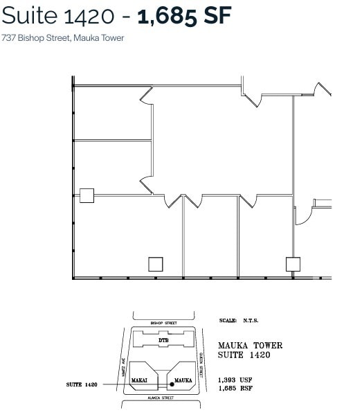 733 Bishop St, Honolulu, HI to rent Floor Plan- Image 1 of 1