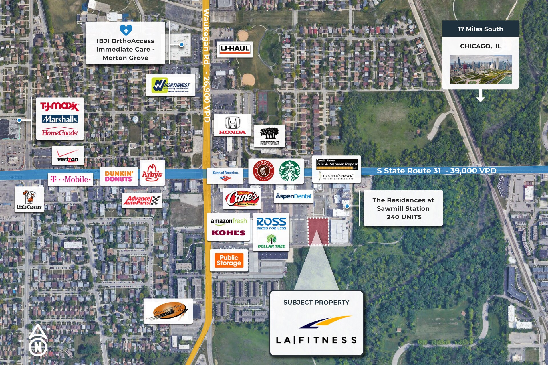 6791 Dempster St, Morton Grove, IL for sale Aerial- Image 1 of 1