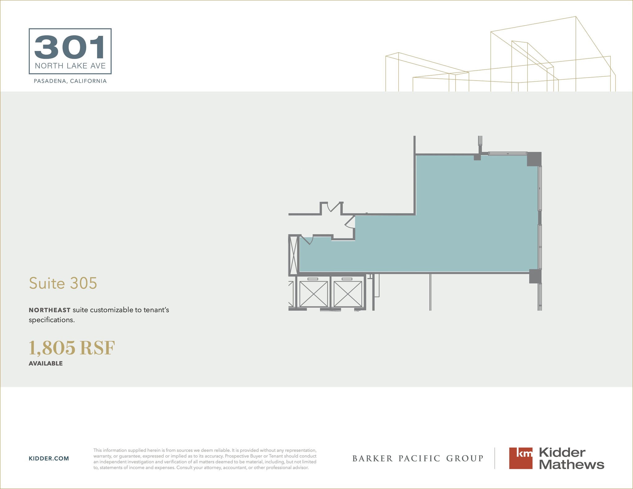 301 N Lake Ave, Pasadena, CA for rent Floor Plan- Image 1 of 1