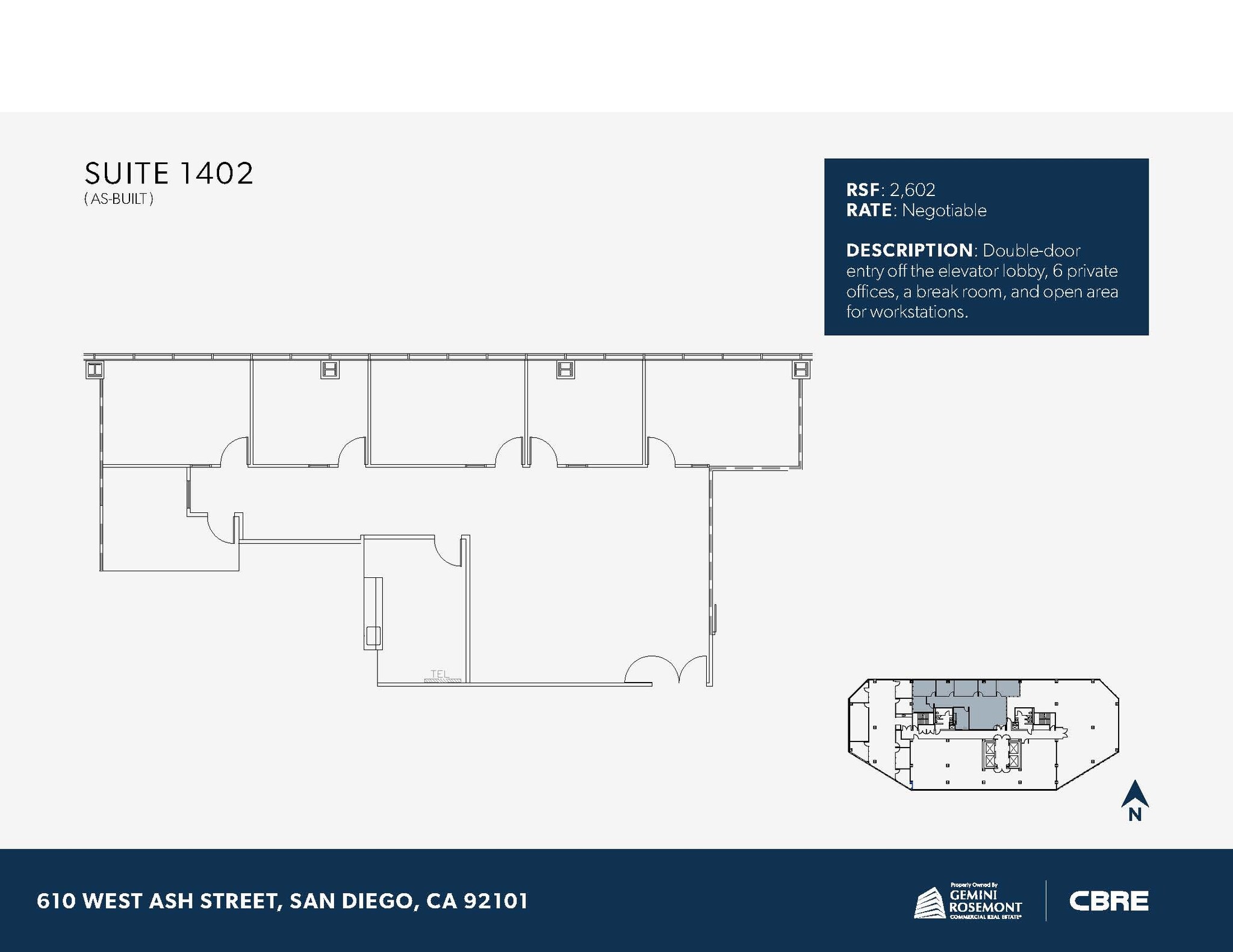 610 W Ash St, San Diego, CA to rent Floor Plan- Image 1 of 1