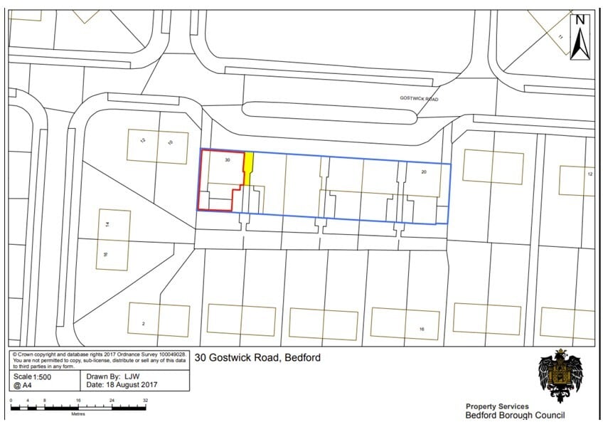 30 Gostwick Rd, Bedford to rent Site Plan- Image 1 of 1