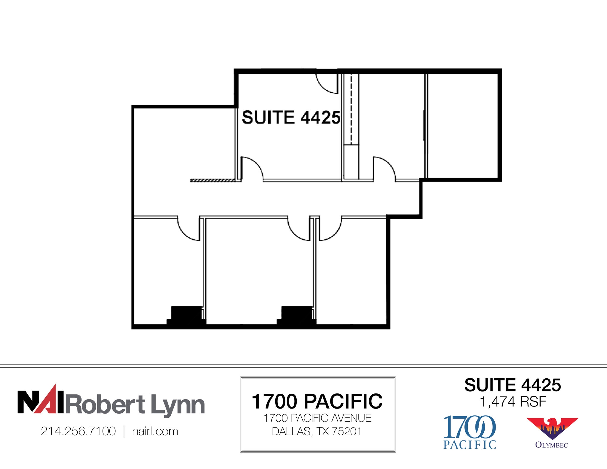 1700 Pacific Ave, Dallas, TX to rent Floor Plan- Image 1 of 2