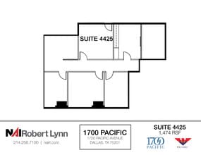 1700 Pacific Ave, Dallas, TX to rent Floor Plan- Image 1 of 2