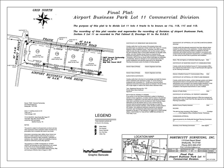 116 Airport Business Park Rd, Shelbyville, TN for sale - Plat Map - Image 1 of 1